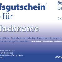 75 Euro Wertgutschein für den Frankfurt Fanshop