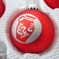 Weihnachtskugeln Bembel rot