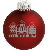 Christbaumkugeln Weihnachtsbaum Dekoration "Römer" (dunkelrot matt)