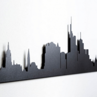 Frankfurt Skyline Wandbild - anthrazit