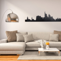 Frankfurt Skyline Edelstahl Wandbild