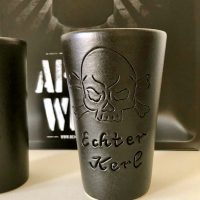 Schwarzer Apfelweinbecher - Totenkopfbecher #Skull