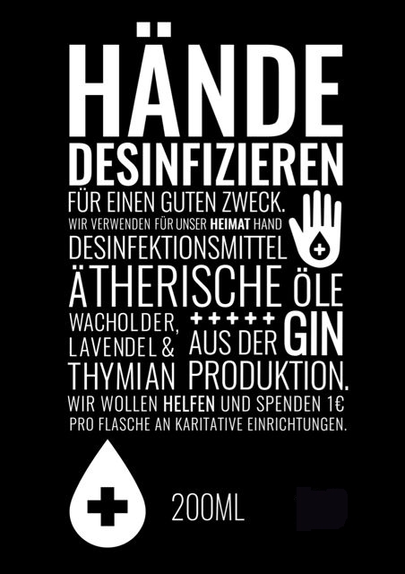 Handdesinfektionsmittel für einen guten Zweck mit ätherischen Ölen und Botanicals aus der Gin Produktion www.Bembeltown.de #Gin #Desinfektionsmittel #Handdesinfektionsmittel #Hygiene