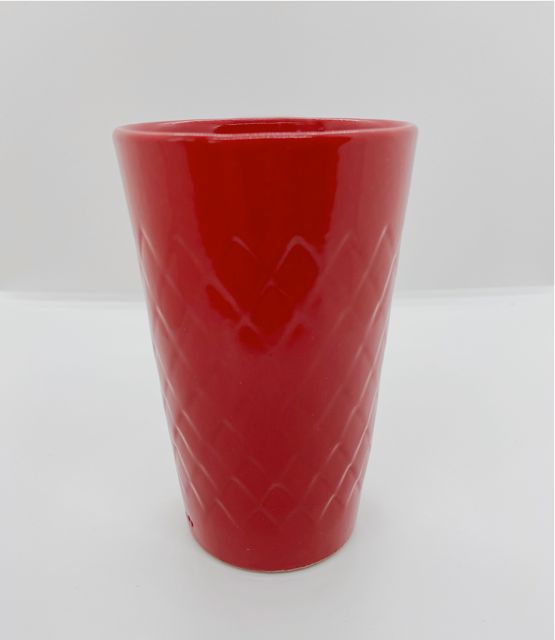 Roter Apfelweinbecher gerippt 0,3L