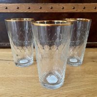 Apfelweinglas 0,5 L Goldrand Geripptes #Goldrand #Geripptes