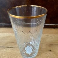 Apfelweinglas 0,5 L Goldrand Geripptes #Goldrand #Geripptes